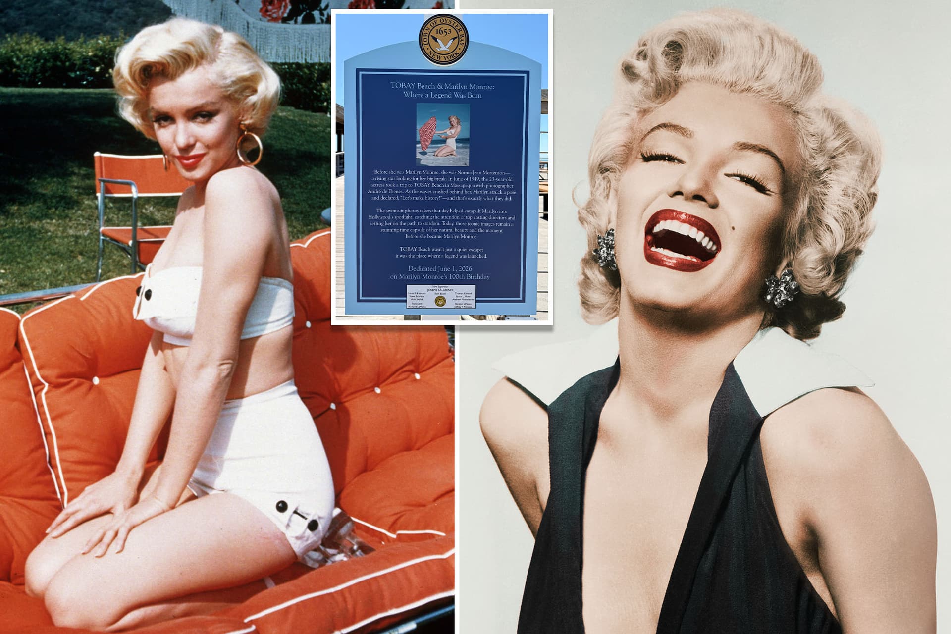 Long Island beach honors Marilyn Monroe's 1949 photo shoot site