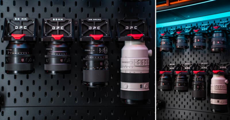OPC Lens Dock-E Brings Modular Wall-Mounted Storage to Sony E-Mount Glass