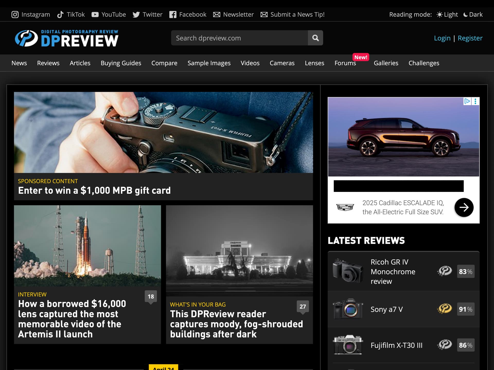 DPReview relaunches on new platform after full rebuild